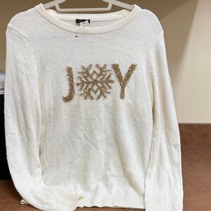 NWT Talbots Joy‎ Embellished Cream Sweater Size M